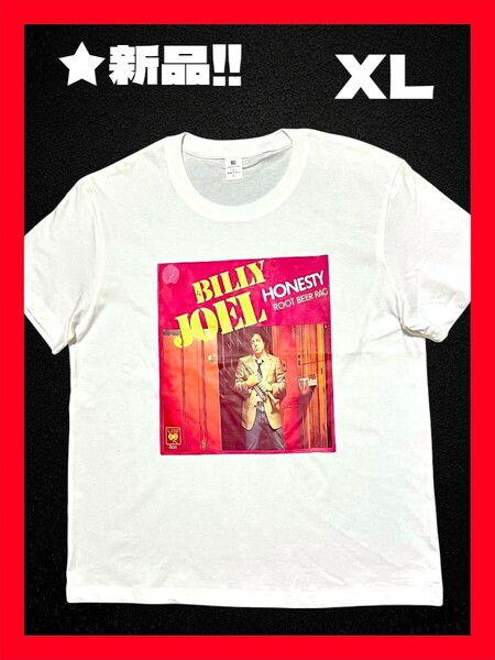 ★新品!◆送料無料!◆大き目XL*◆Billy.Joel,ビリージョエル*名曲HONESTY,オネスティー*半袖Tシャツ*綿100%*白*音楽,スポーツ,キャンプ.