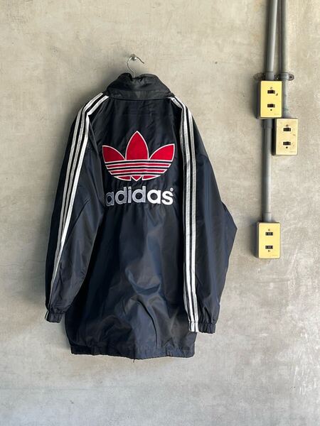 90s 90年代 ビンテージ adidas アディダス トラックジャケット パーカ ナイロンジャケット ロゴ ワンポイント トレフォイル RUNDMC XL 古着