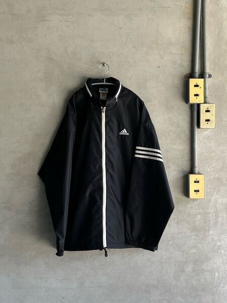 90s 90年代 ビンテージ adidas アディダス トラックジャケット パーカ ナイロンジャケット ワンポイント ロゴ OLD スケート ストリート古着
