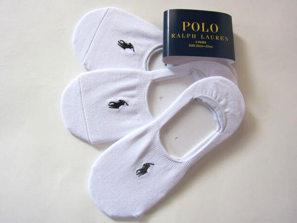 POLO ラルフローレン新品!3足セット マーク刺繍入りベリーショートソックス 25-27cm白 送料無料フットカバー インステップ靴下