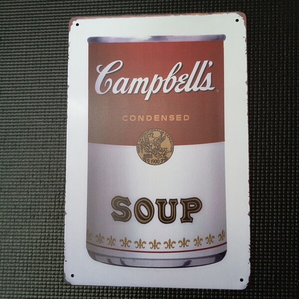 ■ブリキ看板 campbells キャンベル スープ缶 ウォーホル メタルプレート レトロ アメリカンインテリア 世田谷ベース アメリカン雑貨