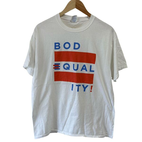 古着卸 (T012)メンズレギュラーTシャツ L ホワイト オールドネイビー 両面プリント 英文字 ポートアンドカンパニー