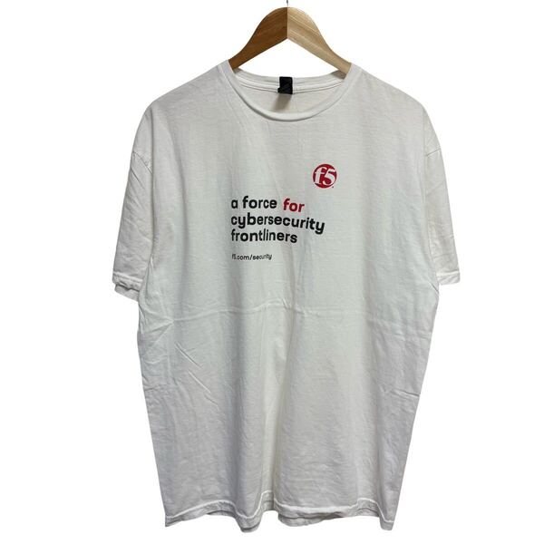 古着卸 (T025)メンズレギュラーTシャツ XL ホワイト 英文字 企業 シンプル プリントTシャツ フロントプリント ギルダン