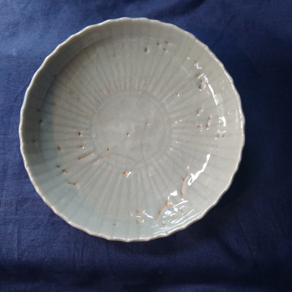 古伊万里 青磁 特大皿