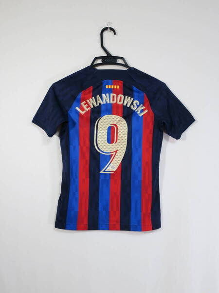 バルセロナ #9 Lewandowski レバンドフスキ 22-23 ホーム ユニフォーム ジュニアM 140-150cm ナイキ NIKE Barcelona シャツ キッズ