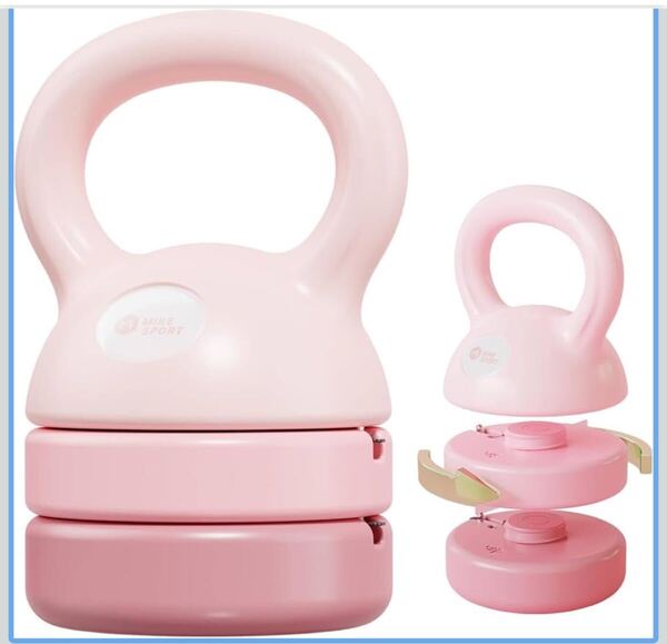 可変式ケトルベル 3in1 初心者向け 5LB 8LB 12LB プレート調節可能 自宅トレーニングジム おしゃれ 筋トレ ダイエット器具