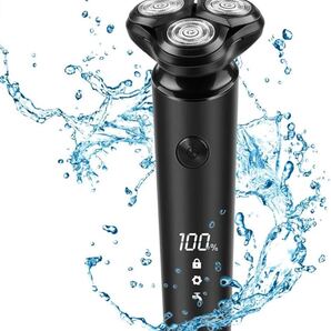 シェーバー ひげそり 電動シェーバー 髭剃り 電気シェーバー 360°回転式 高速回転モーター USB充電式 ロック機能 海外対応(ブラック)