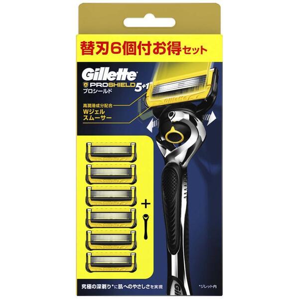 (志)新品 送料無料★Gillette/ジレット プロシールド PROSHIELD 5+1 カミソリ 本体 1コ 替刃 6コ付