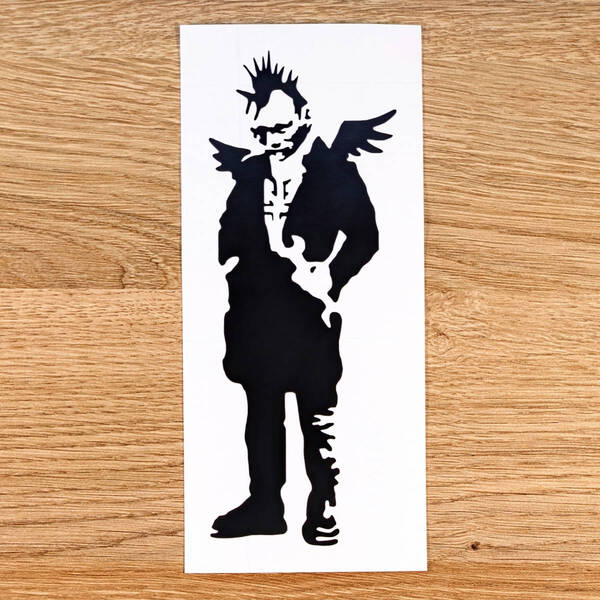 バンクシー #36 パンクロック 天使 スパナ ストリートアート カッティングステッカー シール ウォールステッカー 壁紙シール