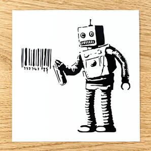 バンクシー #99 ロボット バーコード スプレー カッティングステッカー ウォールステッカー 壁紙シール ストリートアート デカール