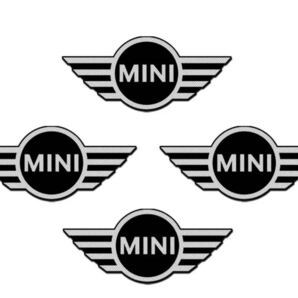 MINI 車ステッカー 車ホーンのロゴステッカー 車スピーカーのステッカー 車用金属装飾ロゴステッカー 車エンブレム 4枚セット (MINI)