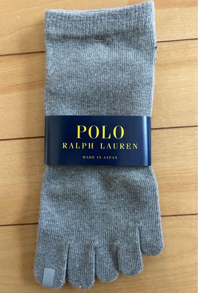 送料無料 POLO RALPH LAUREN ポロ ラルフローレン 5本指ソックス 25〜27cm メンズ グレー 日本製 POLO 五本指ソックス 靴下 新品未使用