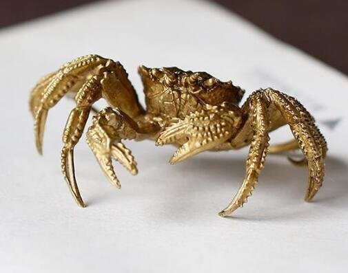 A*h様 銅製置物 蟹 カニ 茶道具 雨宮宗作 刻印あり 金工品 美術