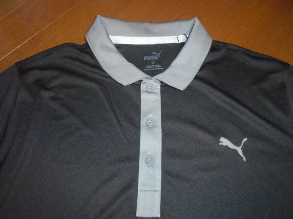 新品♪PUMA-GOLF≪プーマ≫♪メンズ ゴルフウェア 2トンカラーCELLポロシャツ♪ブラック&グレー♪サイズXL♪