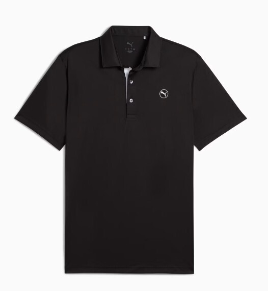 新品♪PUMA-GOLF≪プーマ≫♪メンズ ゴルフウェア ピュア2.0ゴルフポロシャツ♪ブラック&グレー♪USサイズL日本サイズXL程度♪