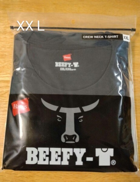 ビーフィー 黒 ブラック メンズ Tシャツ 半袖 XXL 大きいサイズ BEEFY Hanes 半袖 クルーネック
