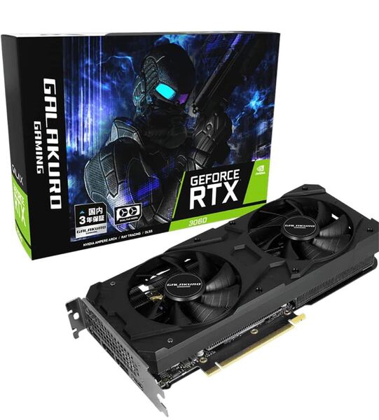 新品未開封 玄人志向 NVIDIA GeForce RTX3060 GDDR6 12GB GALAKURO GAMINGシリーズ