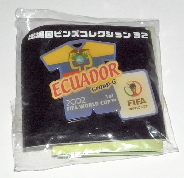 希少 レア 未開封品 サッカー 2002 FIFA WORLD CUP 日韓ワールドカップ 出場国ピンズコレクション32 エクアドル代表 ピンバッジ グッズ