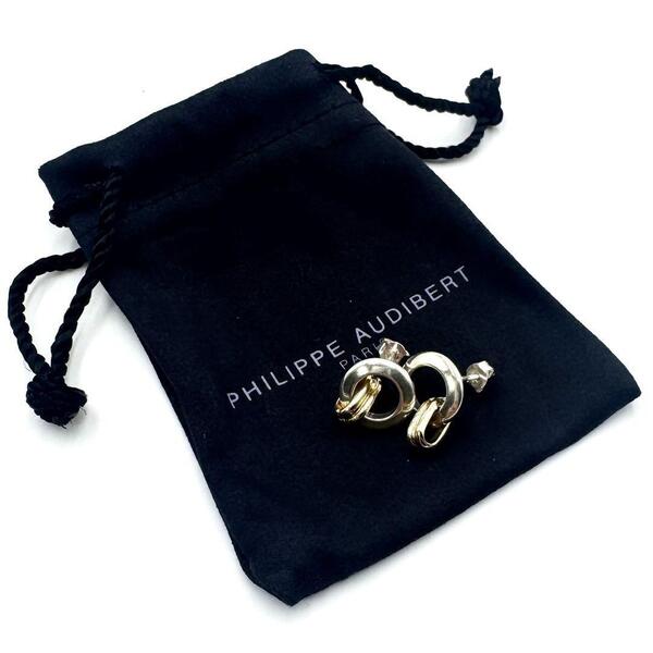 PHILIPPE AUDIBERT フィリップオーディベール ピアス サークルデザイン シルバー×ゴールド