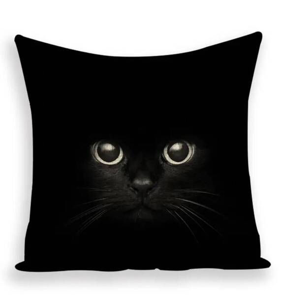 送料無料★即決新品★キュート・かわいい猫・ネコ・ねこ柄★コットンリネン素材クッションカバー1★枕★ソファー・ベット★インテリア