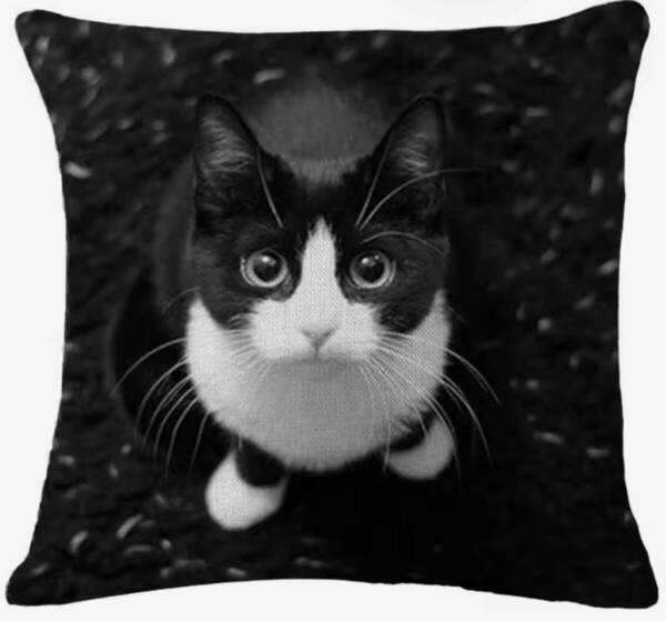 送料無料★即決新品★キュート・かわいい猫・ネコ・ねこ柄★ポリエステルリネン素材クッションカバー3★枕★ソファー・ベット★インテリア
