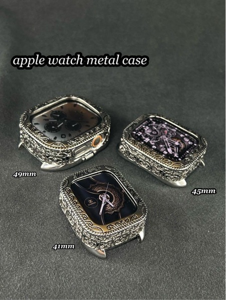 アップルウォッチ メタル ケース 金属製 49mm 45mm 44mm 41mm 40mm ウルトラ