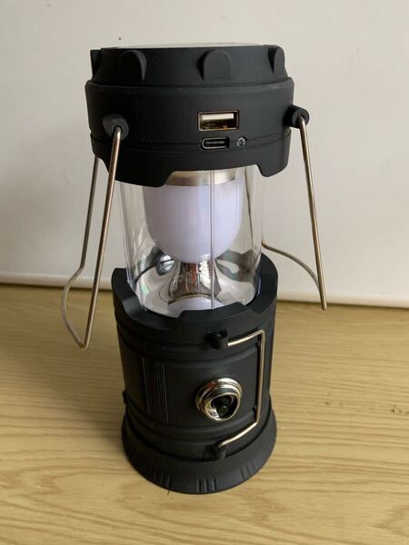LEDランタン USB充電式 ソーラーパネル キャンプ 防災