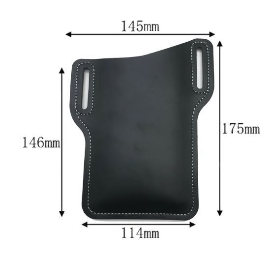 送料無料 未使用品 中 7.5インチ ブラック スマホ ベルト スマートフォン ポーチ ケース ホルダー ホルスター PUレザー 縦型