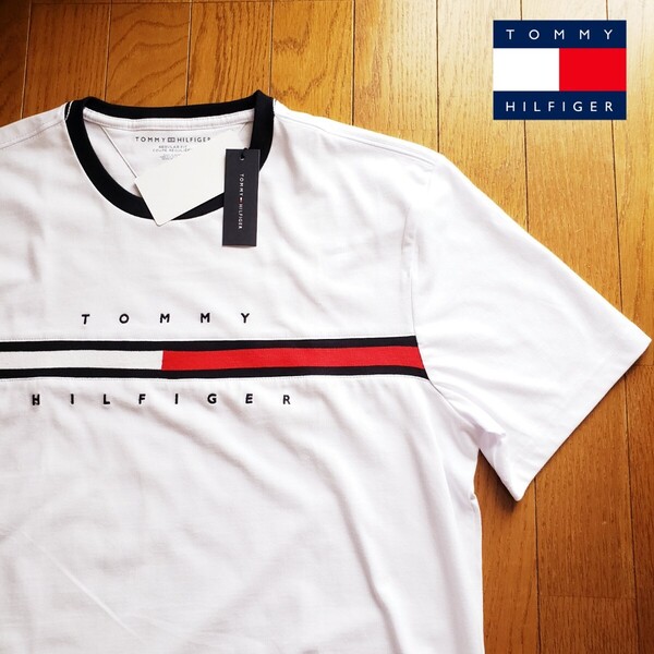 【新品】TOMMY HILFIGER Sサイズ Tシャツ フラッグロゴ 25ss ホワイト トミーヒルフィガー