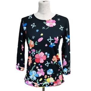 LEONARD 近年 新品同様  華やか  レオナール プルオーバー シャツ ブラウス 洗えるポリエステル 38