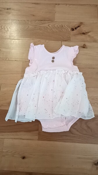 美品 Bobson 80センチ ロンパース ベイビー 赤ちゃん フリル チュール かわいい お出かけ 洗い替え 星柄