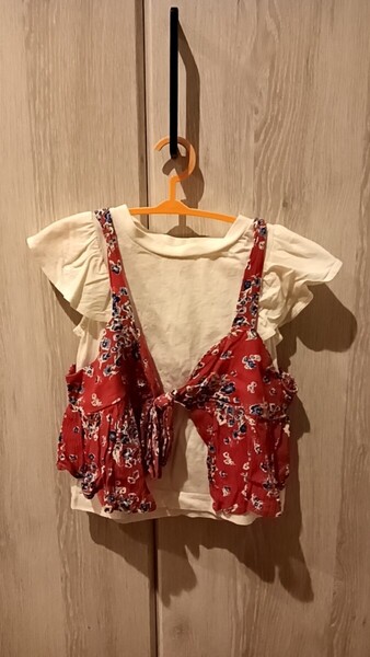 BREEZE 100センチ Tシャツ ビスチェ セット 女の子 かわいい ベビー 子供服 2点セット フリル 洗い替え お出かけ