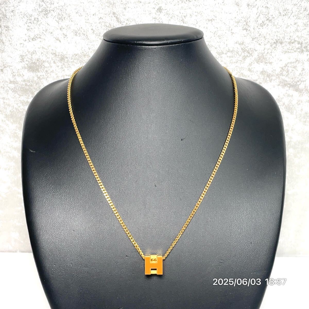 美品 HERMES エルメス カージュアッシュ Hキューブ ネックレス