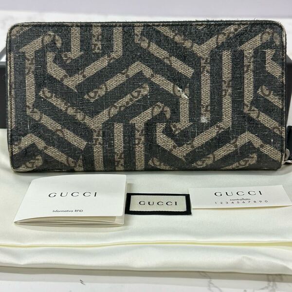 グッチ GUCCI 財布 長財布 GGスプリーム カレイド ラウンドファスナー メンズ