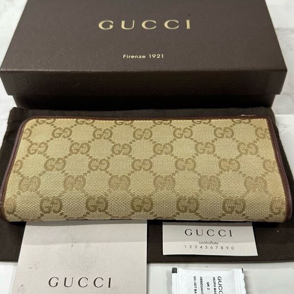 グッチ GUCCI 財布 長財布 GGキャンバス L字ファスナー メンズ レディース