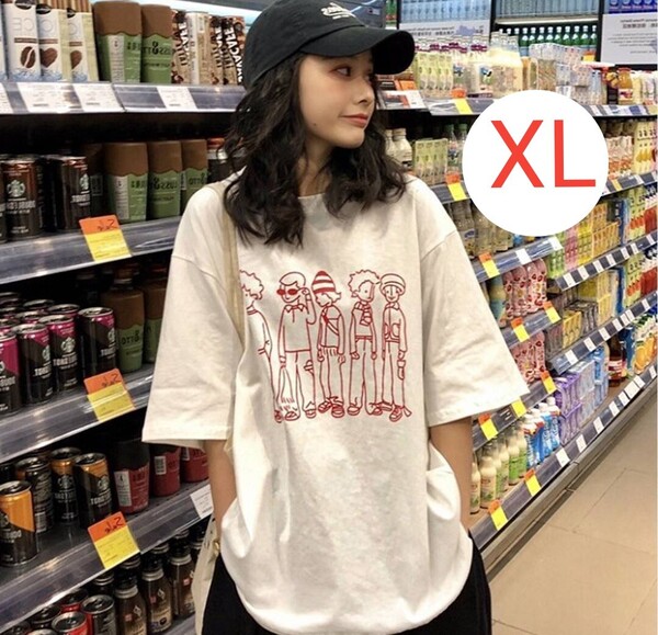 Tシャツトップス ゆったり コーデ ダンス ビッグシルエット かわいい 半袖 プリントtシャツ おしゃれ