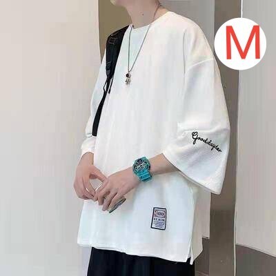 メンズ 五分袖 白 半袖tシャツ シンプル おしゃれ かっこいい ストリート トップス