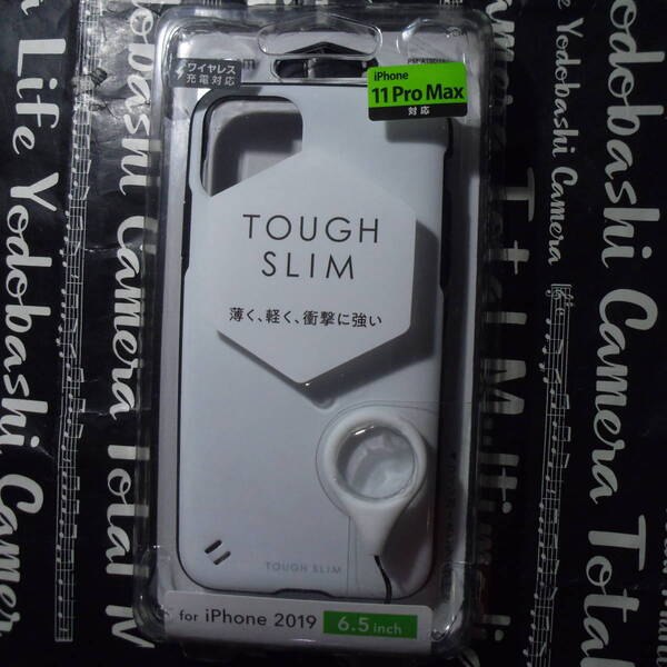 ELECOM iPhone 11 Pro Max TOUGH SLIM2 ホワイト 全周配置した独自設計エアクッション効率的衝撃吸収 シリコンストラップ付 ワイヤレス充電
