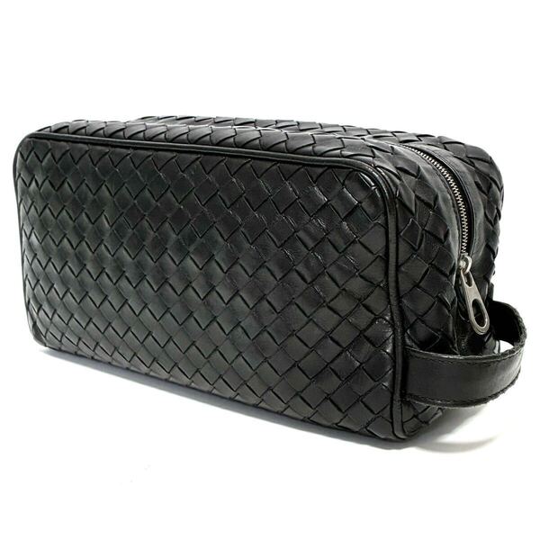 ★BOTTEGA VENETA ボッテガ ヴェネタ イントレチャート クラッチバッグ セカンドバッグ メンズ 男性 ブラック 黒【鑑定済み 本物保証】
