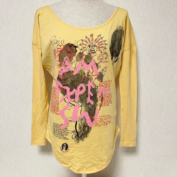 Vivienne Westwood ヴィヴィアンウエストウッド アナーキー 変形 ロンT 長袖 Tシャツ カットソー イエロー系 S 美品