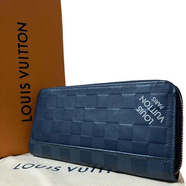美品 ルイヴィトン LOUIS VUITTON ダミエ アンフィニ ジッピーウォレット ヴェルティカル 長財布 札入れ ラウンドファスナー N60503