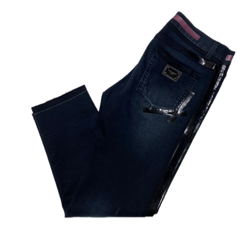 【SALE!!】DOLCE&GABBANA デニム レザー装飾クラッシュ加工 Yahoo!オークション -「ドルガバ クラッシュ デニム」(ジーンズ