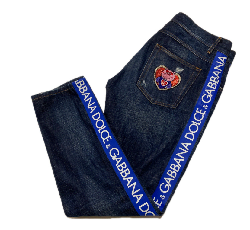 【SALE!!】DOLCE&GABBANA デニム レザー装飾クラッシュ加工 Yahoo!オークション -「ドルガバ クラッシュ デニム」(ジーンズ