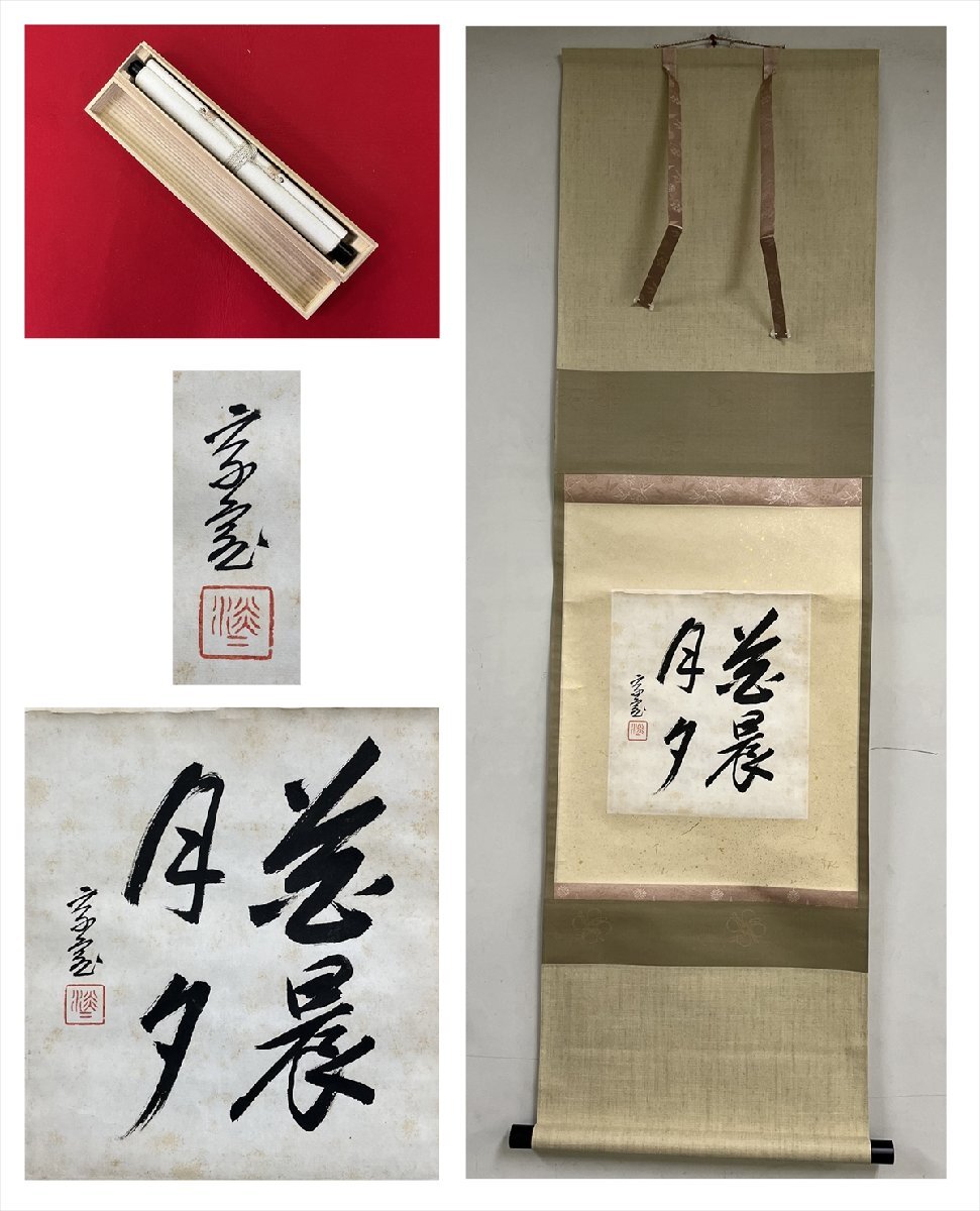 裏千家14世淡々斎宗室自筆 一行書『白光浮玉盌』掛軸（共箱