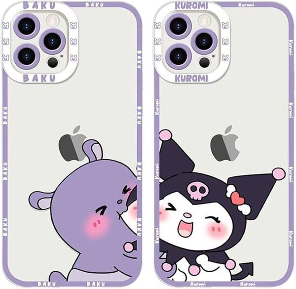 e-856 サンリオ バク iphone15 用 ケース カップル スマホケース アイフォン15 用 カバー 6.1インチ スマホケース TPU クリア