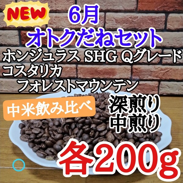コーヒー豆 注文後焙煎 6月オトクセット 各200g 自家焙煎