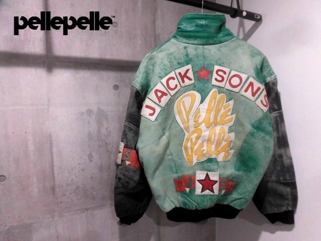 90's pellepelle ペレペレ オールレザースタジャン ジップアップ