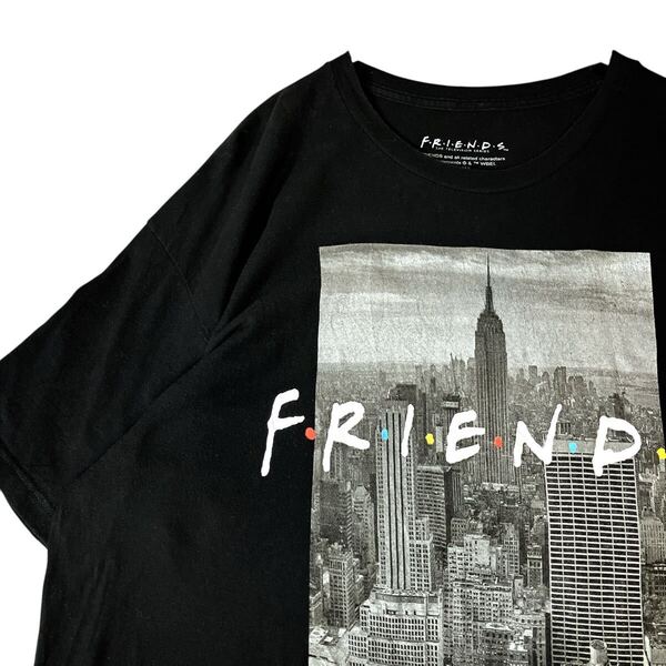 FRIENDS フレンズ 00s 公式 海外ドラマTシャツ ドラマTシャツ黒ブラック 半袖Tシャツ 古着 ビッグプリント 2XL ビッグシルエット