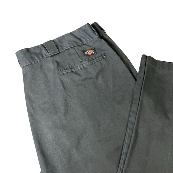 874ワークパンツ Dickies ディッキーズ 00s ワークパンツ 古着 チノ スラックス DICKIES グレー系 W44 L30 ビッグシルエット 極太