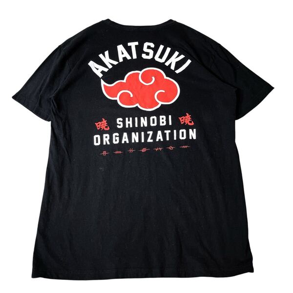 NARUTO ナルト アニメTシャツ 暁 イタチ ペイン デイダラ 抜け忍 バックプリントTシャツ ブラック 古着 黒 アメリカ古着 M